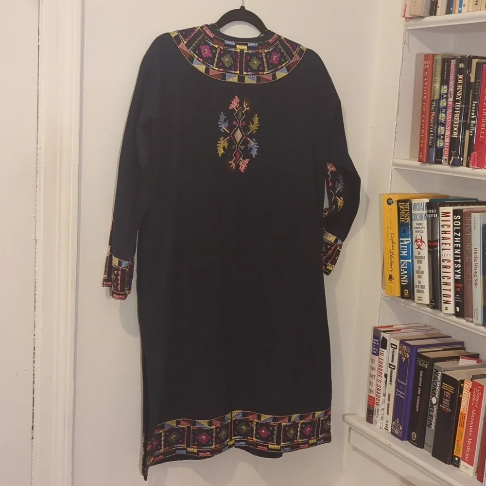 Zara 3/5 Navy Embroidered Jacket Size S - Picture 4 of 7